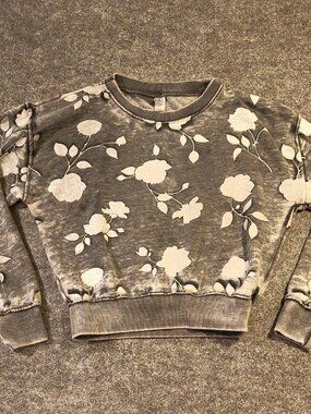 Alternative Apparel Floral Sweatshirt Gray XS